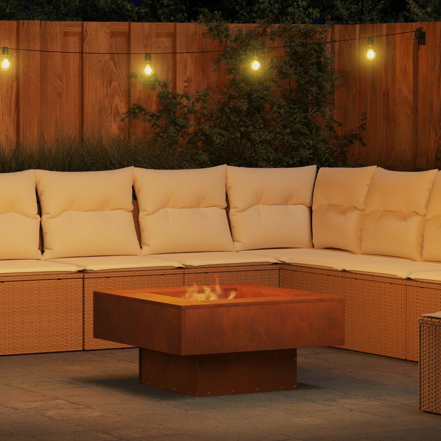 vidaXL Φωτιά Καφέ 80 x 80 x 40 cm Ατσάλι Σκληρυθέν στον Αέρα