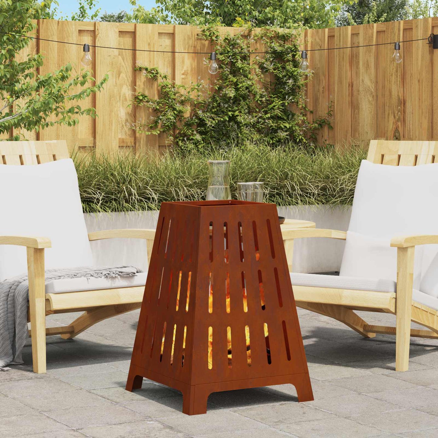 vidaXL Φωτιά Καφέ 50 x 50 x 70 cm Ατσάλι Σκληρυθέν στον Αέρα