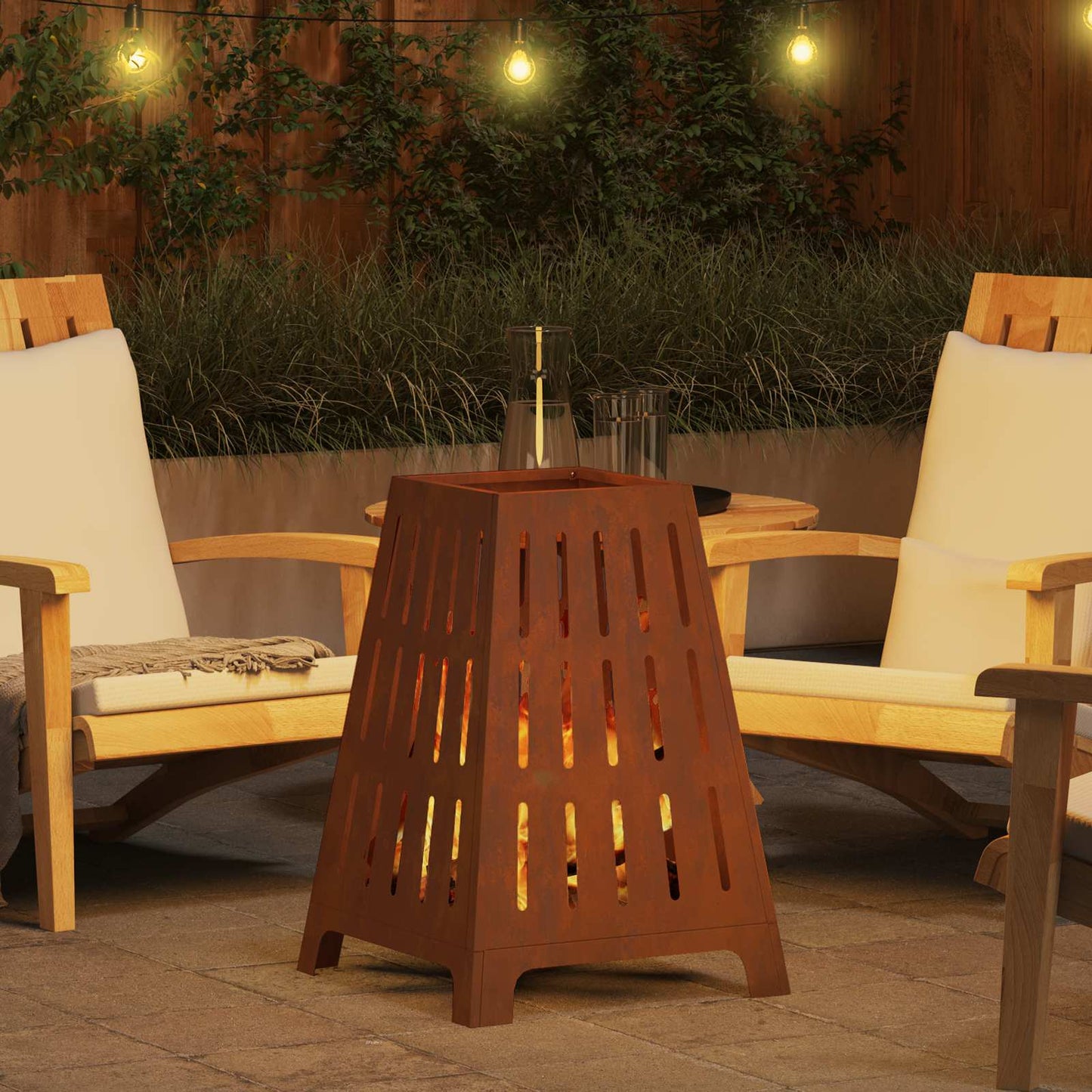 vidaXL Φωτιά Καφέ 50 x 50 x 70 cm Ατσάλι Σκληρυθέν στον Αέρα