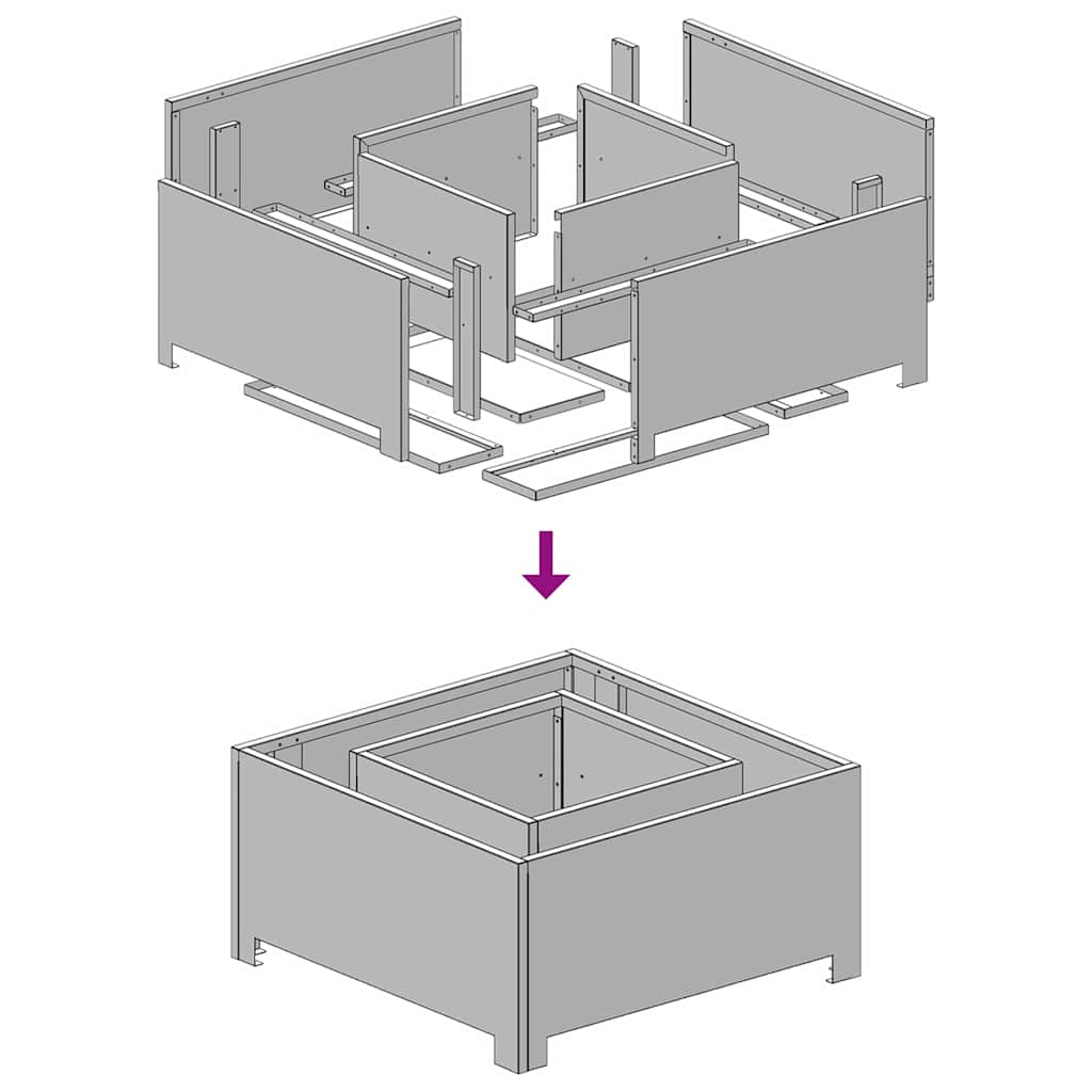 vidaXL Φωτιά Καφέ 60 x 60 x 30 cm Ατσάλι Σκληρυθέν στον Αέρα