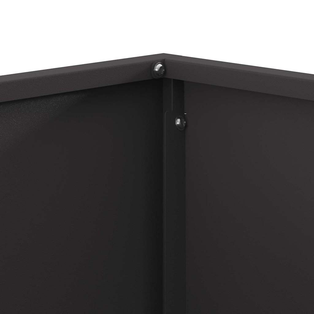vidaXL Φωτιά Μπολ Μαύρο 80 x 80 x 40 cm Ατσάλι Σκληρυθέν στον Αέρα