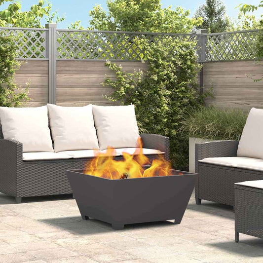 vidaXL Φωτιά Μπολ Μαύρο 80 x 80 x 40 cm Ατσάλι Σκληρυθέν στον Αέρα