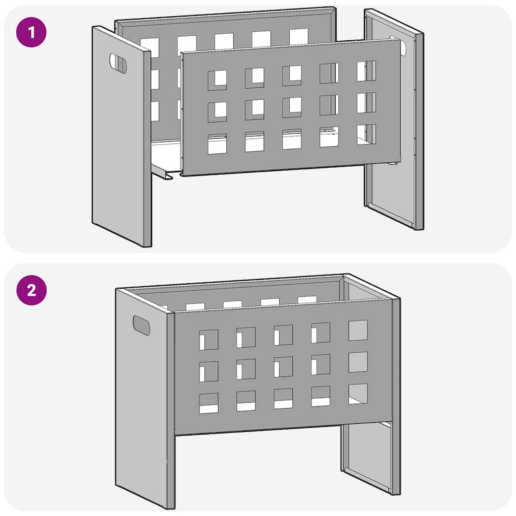 vidaXL Φωτιά Μαύρο 50 x 30 x 40 εκ. Ατσάλι
