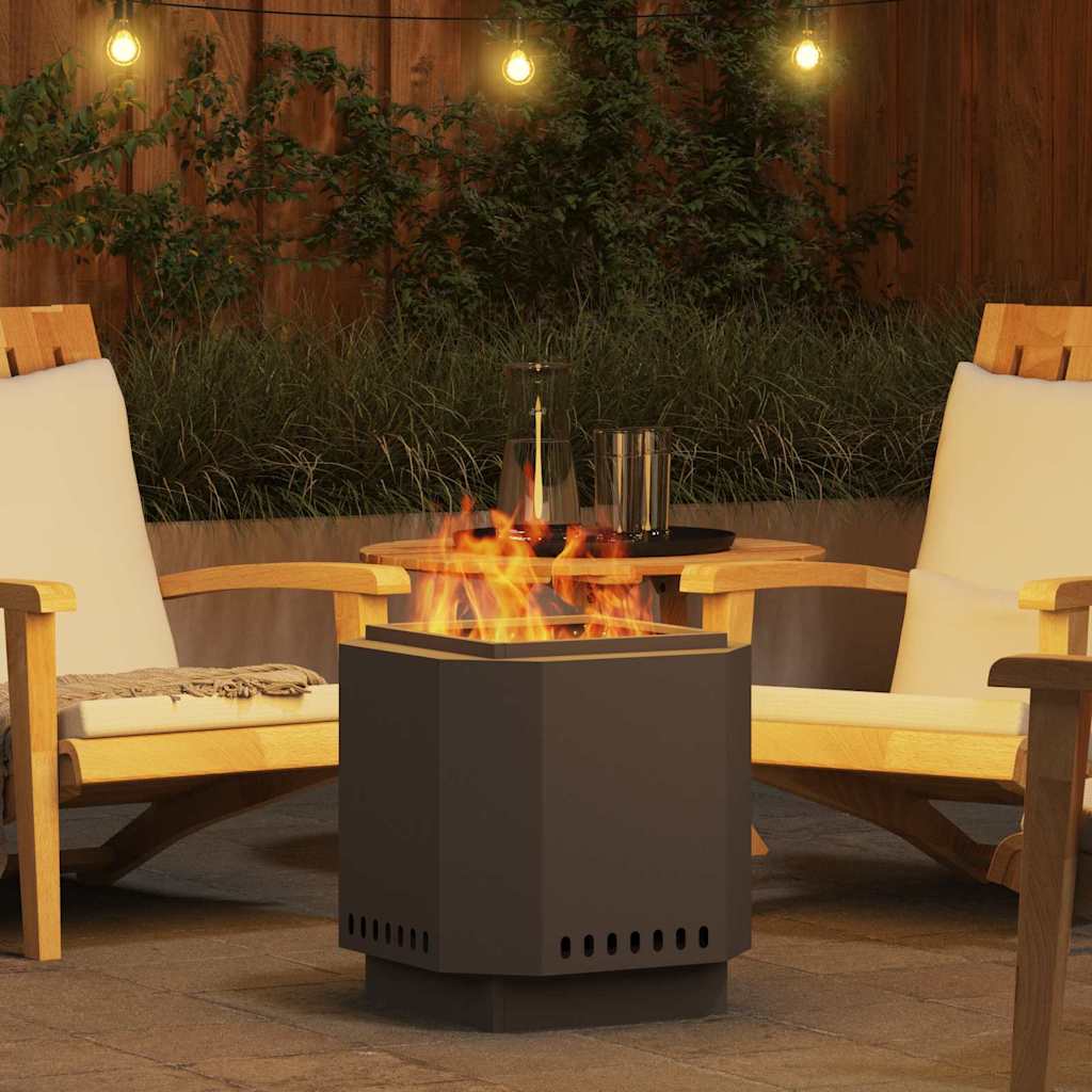 vidaXL Σόμπα Φωτιάς Χωρίς Καπνό Μαύρο 48 x 48 x 51 cm Ατσάλι