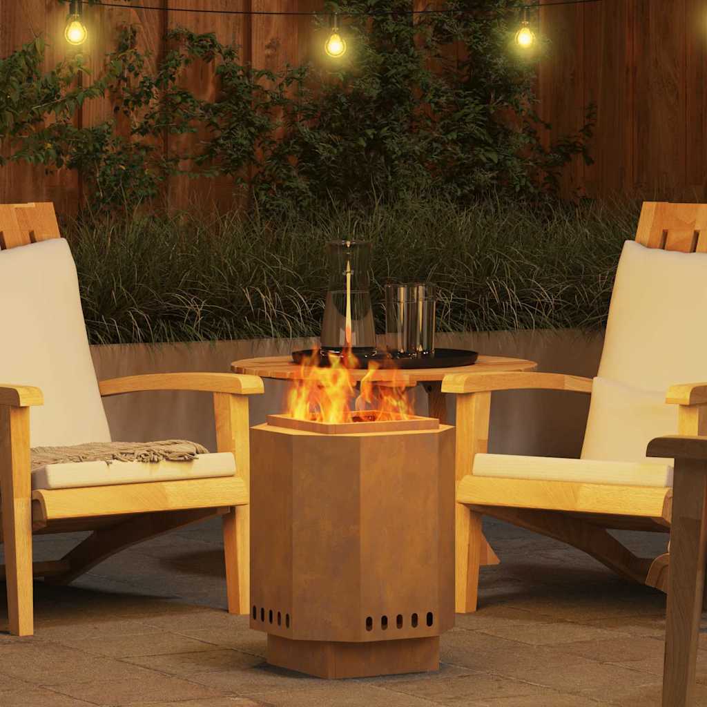 vidaXL Σόμπα Φωτιάς Χωρίς Καπνό Καφέ 38 x 38 x 51 cm Ατσάλι καιρό