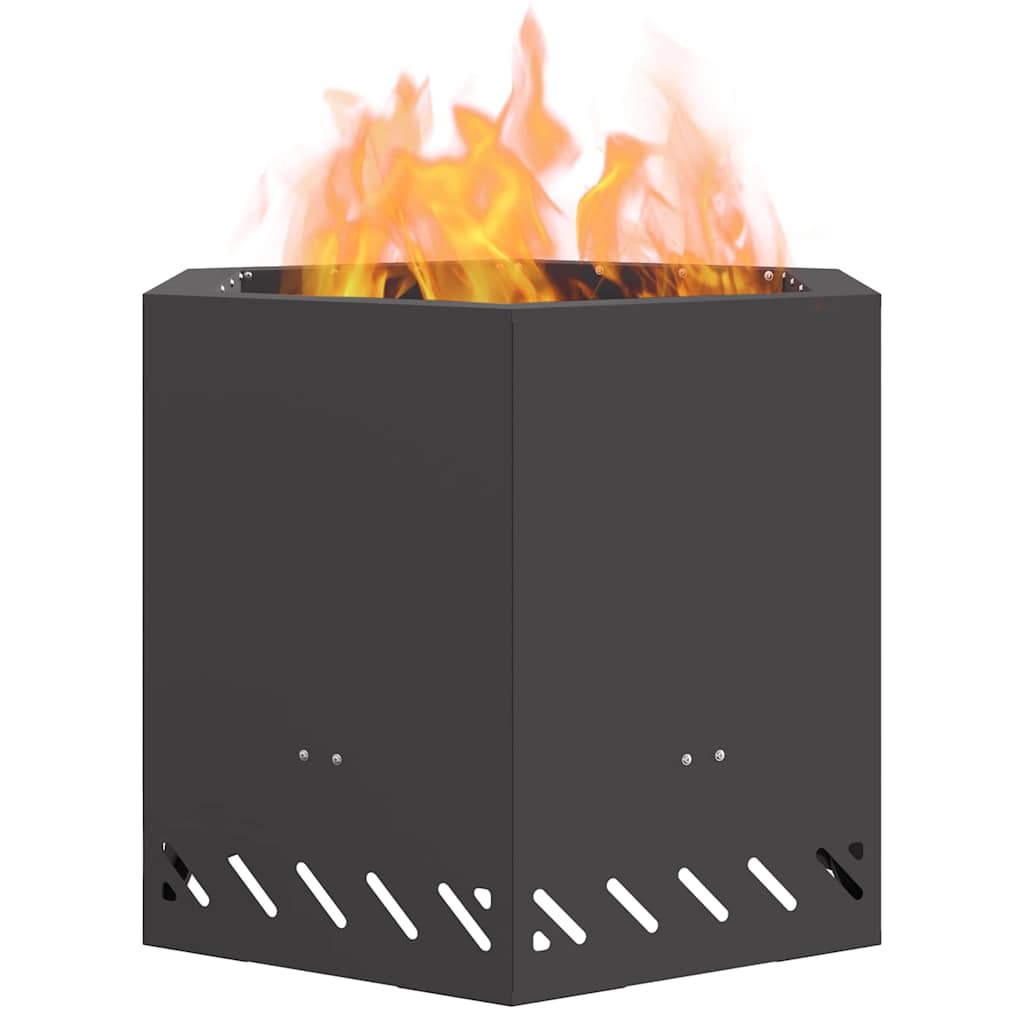 vidaXL Σόμπα Φωτιάς Χωρίς Καπνό Μαύρο 58 x 58 x 51 cm Ατσάλι