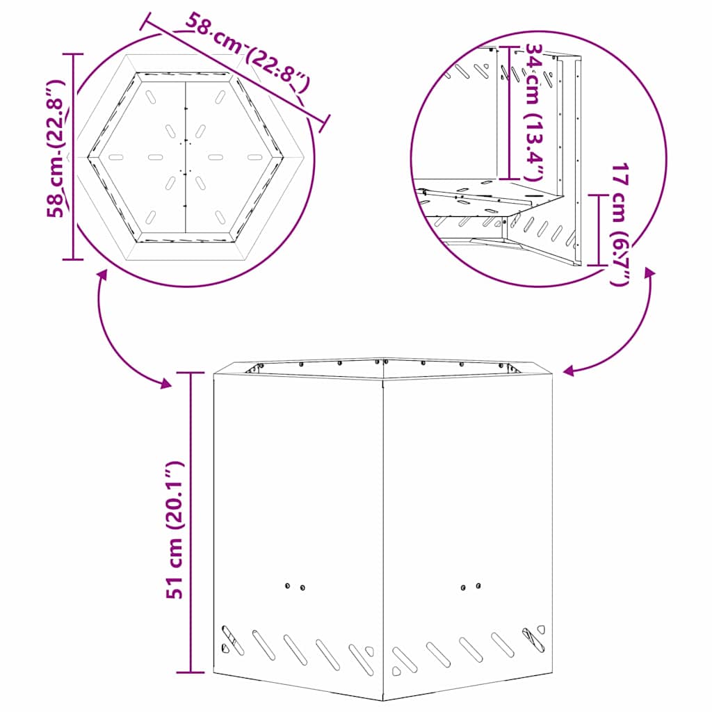 vidaXL Σόμπα Φωτιάς Χωρίς Καπνό Μαύρο 58 x 58 x 51 cm Ατσάλι
