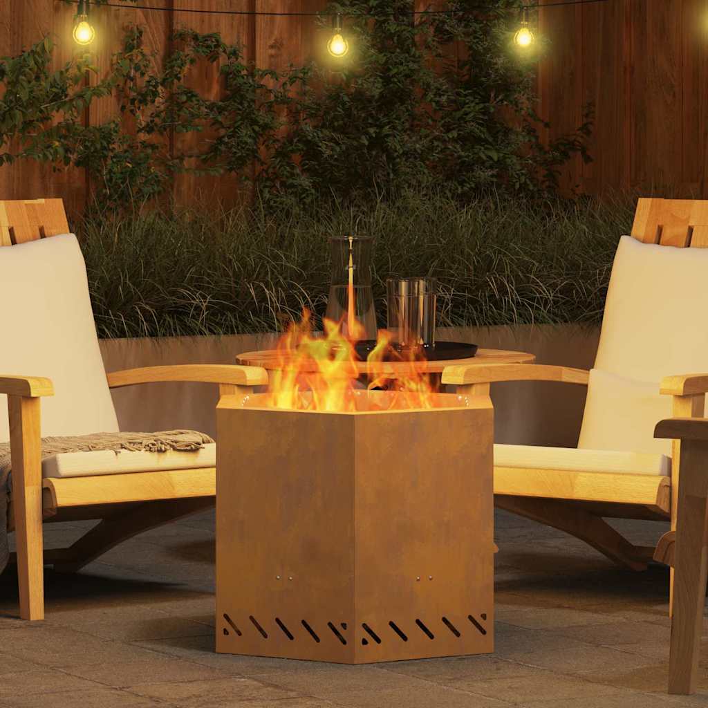 vidaXL Σόμπα Φωτιάς Χωρίς Καπνό Καφέ 58 x 58 x 51 cm Ατσάλι καιρό