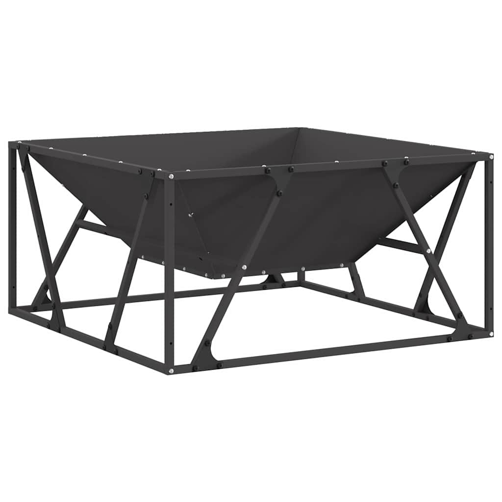 vidaXL Φωτιά Μαύρο 80 x 80 x 40 cm Ατσάλι