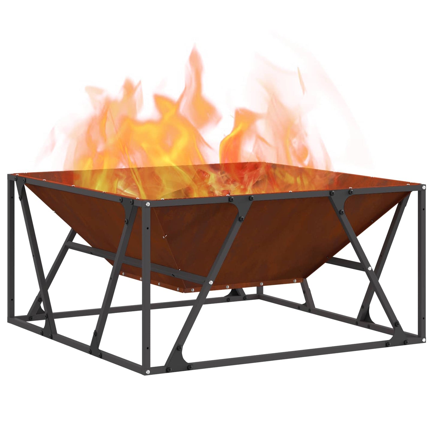 vidaXL Φωτιά Καφέ 80 x 80 x 40 cm Ατσάλι Σκληρυθέν στον Αέρα