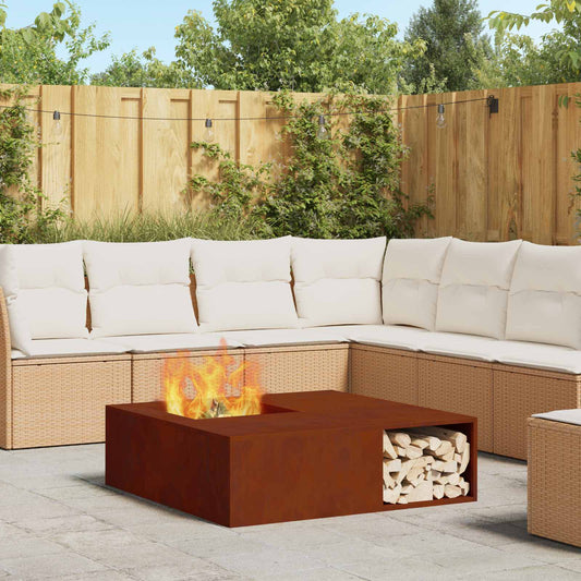 vidaXL Φωτιά Καφέ 100 x 100 x 30 cm Ατσάλι Σκληρυθέν στον Αέρα