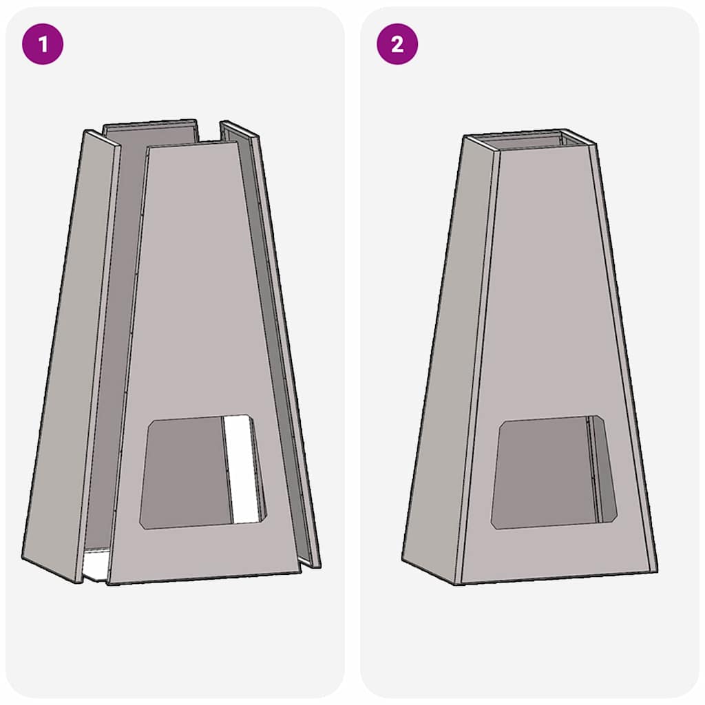 vidaXL Φωτιά Μαύρο 50 x 35 x 100 εκ. Ατσάλι