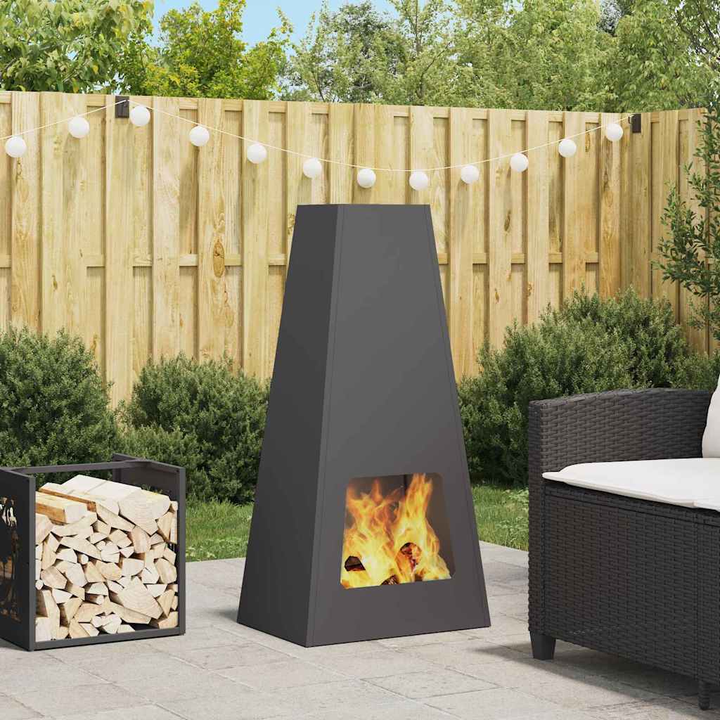 vidaXL Φωτιά Μαύρο 50 x 35 x 100 εκ. Ατσάλι