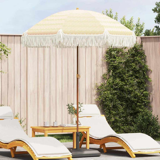 vidaXL Παράσολα Παραλίας Κίτρινο και Λευκό 160 x 160 x 196 εκ