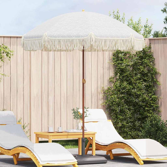 vidaXL Παράσολα Παραλίας Γκρι και Λευκό 160 x 160 x 196 εκ