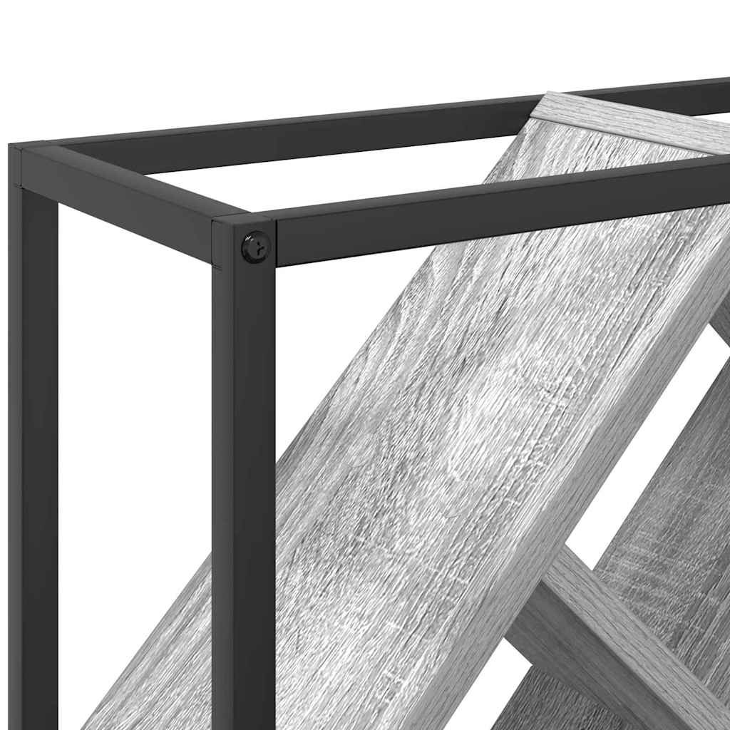 vidaXL Ράφι Κρασιού Γκρι 51 x 18 x 52.5 εκ. Επεξεργασμένο ξύλο