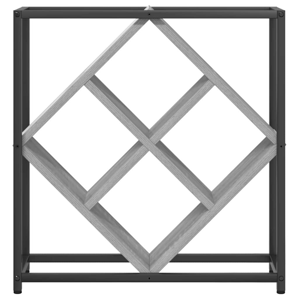 vidaXL Ράφι Κρασιού Γκρι 51 x 18 x 52.5 εκ. Επεξεργασμένο ξύλο