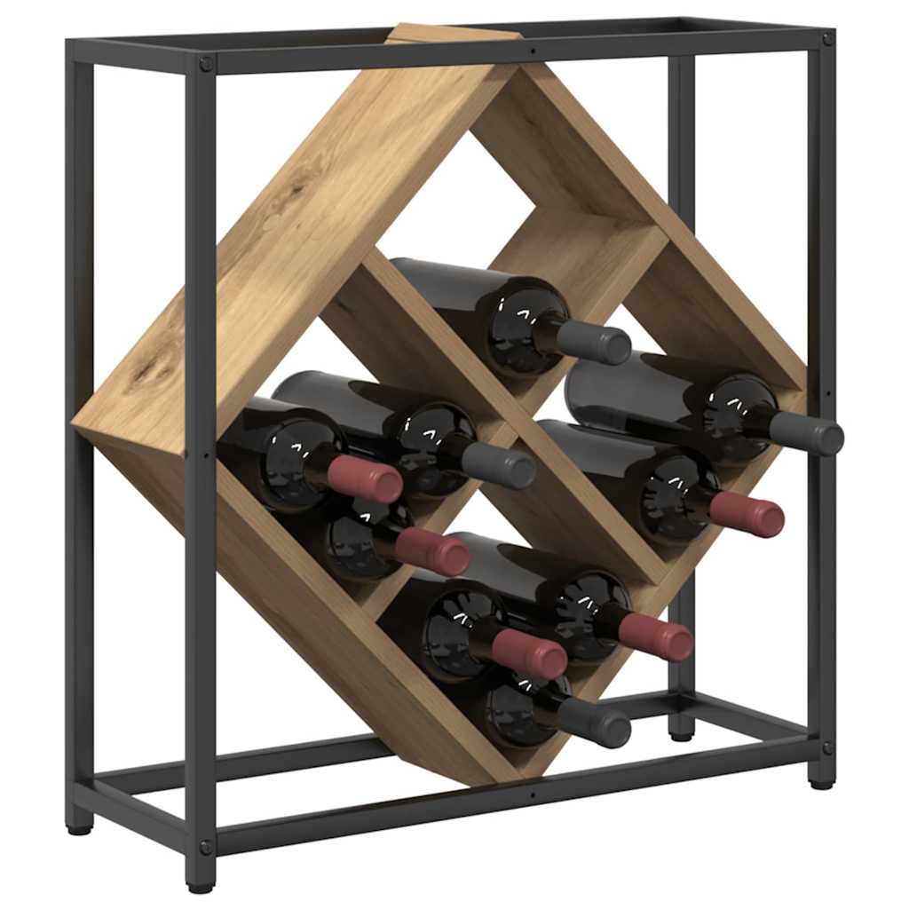 vidaXL Ράφι Κρασιού artisan δρυς 51 x 18 x 52.5 εκ. Επεξεργασμένο ξύλο