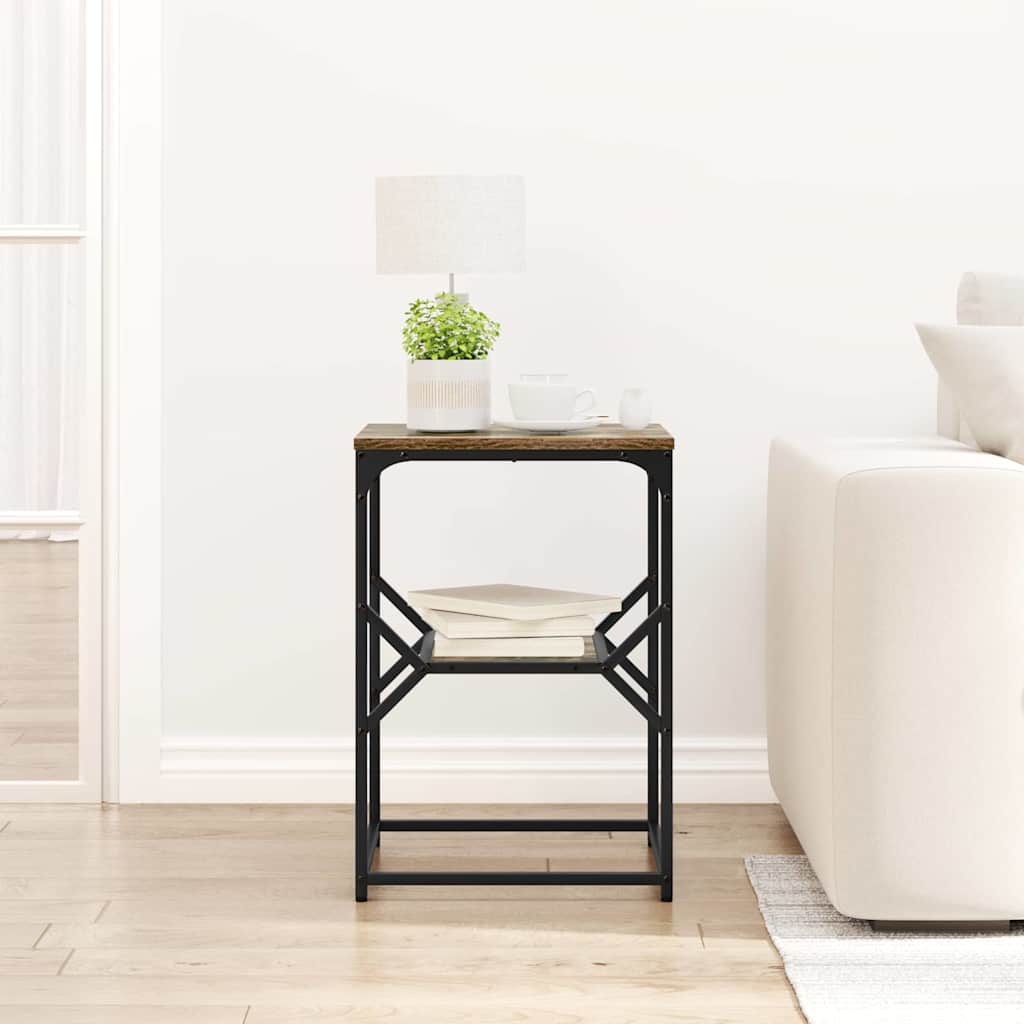 vidaXL Τραπεζάκι Πλευράς Καπνιστό Δρύς 41 x 40 x 60 εκ.