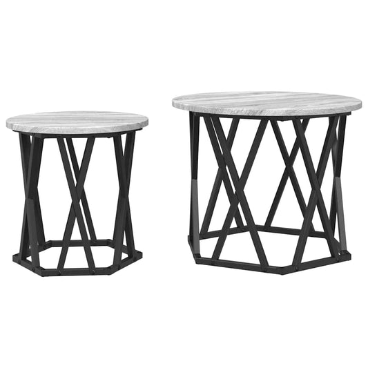 vidaXL Τραπεζάκι Πλευράς 2 pcs Γκρι sonoma 50 x 50 x 40 cm