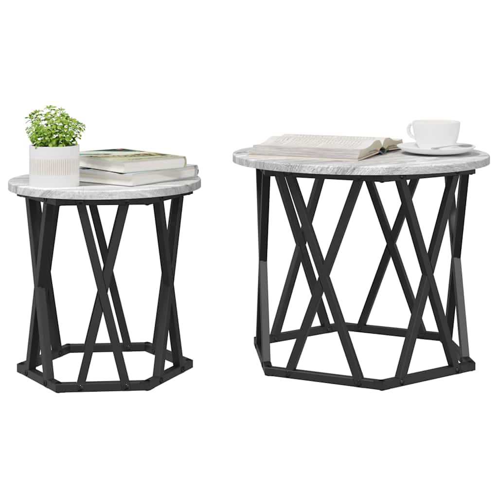 vidaXL Τραπεζάκι Πλευράς 2 pcs Γκρι sonoma 50 x 50 x 40 cm