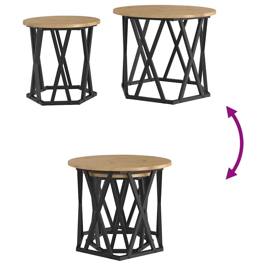 vidaXL Τραπεζάκι Πλευράς 2 pcs artisan δρυς 50 x 50 x 40 cm
