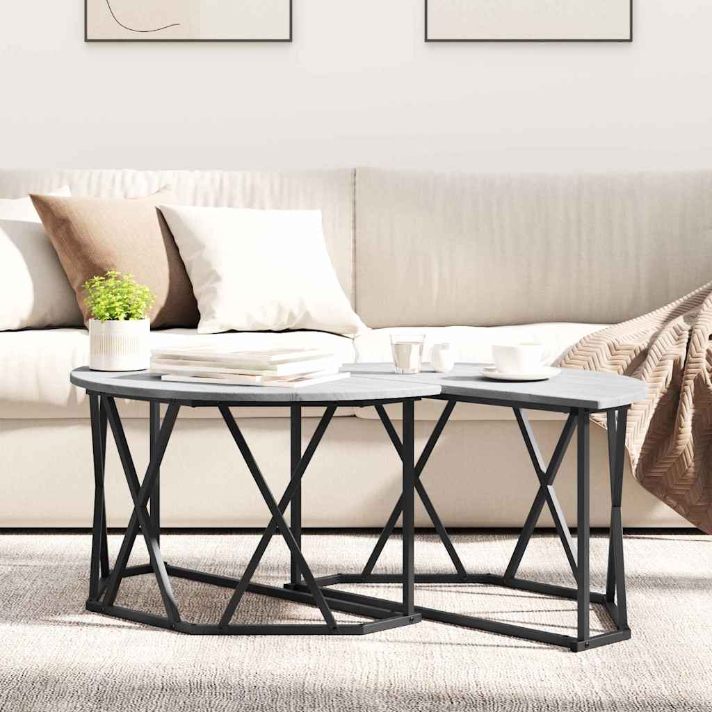 vidaXL Τραπεζάκι σαλονιού Γκρι sonoma 80 x 80 x 42 cm
