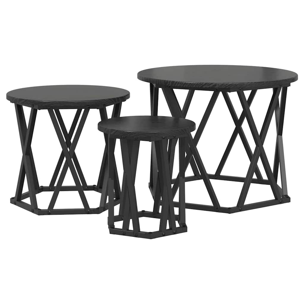 vidaXL Κομοδίνο Μονάδας 3 pcs Μαύρη δρυς 53 x 53 x 40 cm