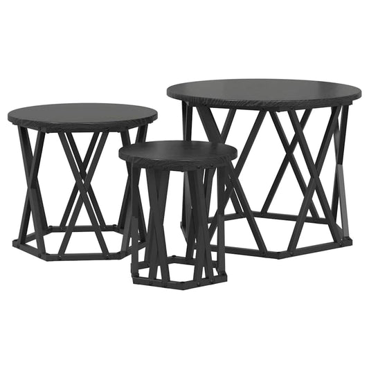 vidaXL Κομοδίνο Μονάδας 3 pcs Μαύρη δρυς 53 x 53 x 40 cm