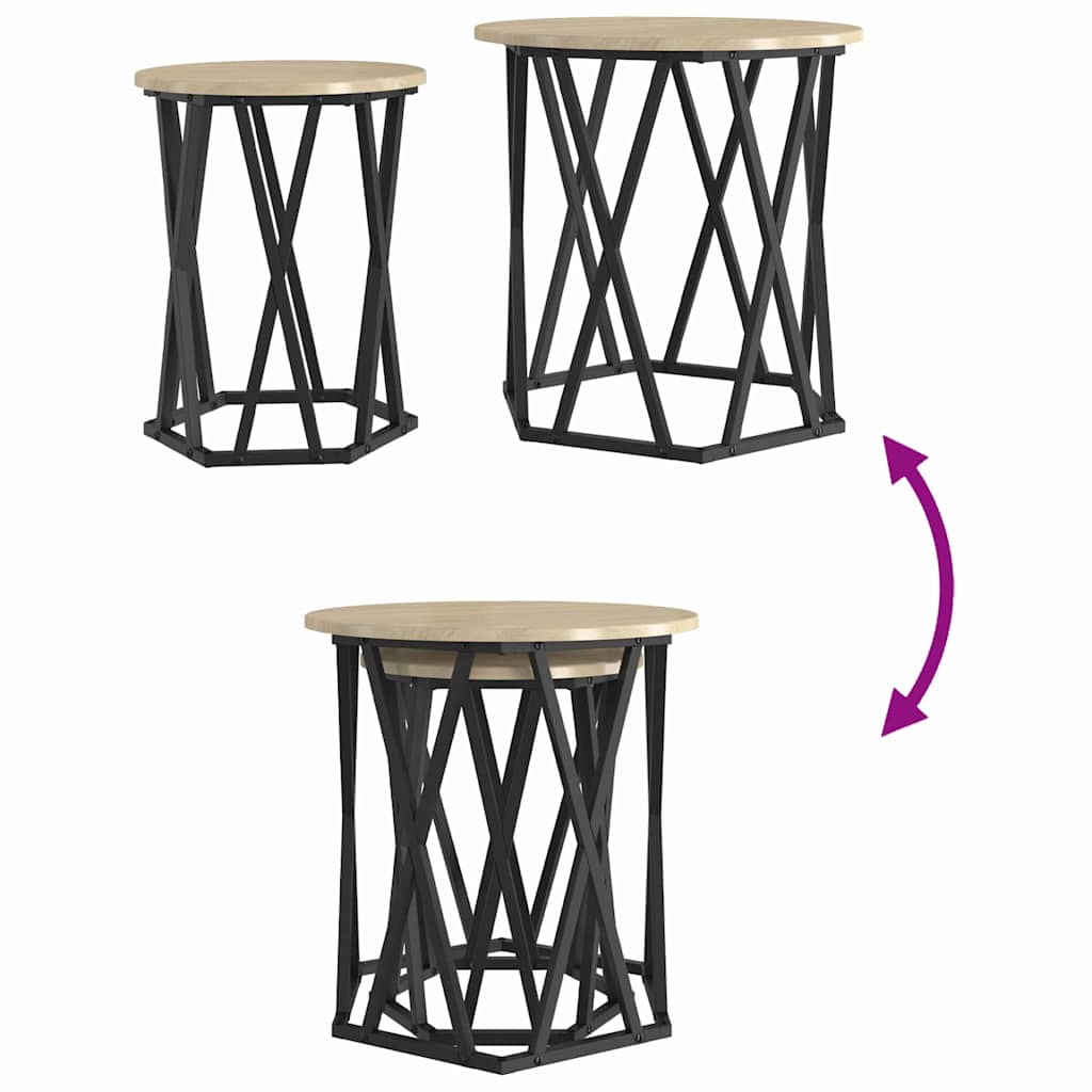 vidaXL Τραπεζάκι σαλονιού 2 pcs Sonoma Δρυς 50 x 50 x 50 cm