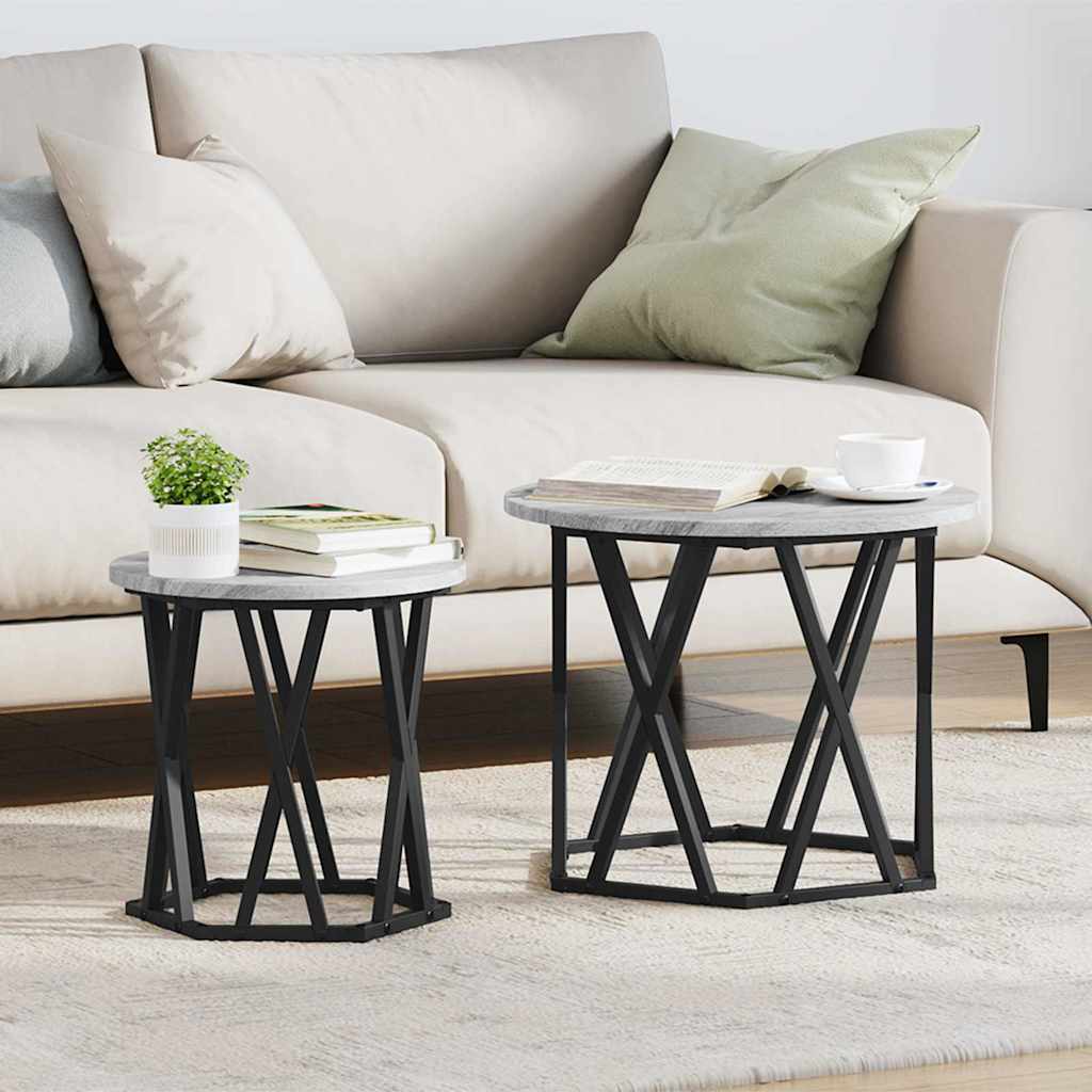 vidaXL Τραπεζάκι σαλονιού 2 pcs Γκρι sonoma 50 x 50 x 50 cm