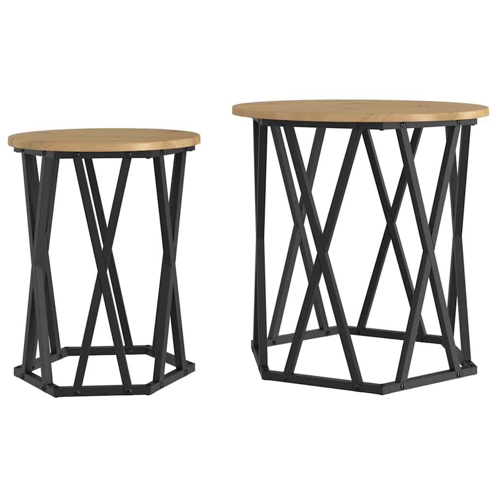 vidaXL Τραπεζάκι σαλονιού 2 pcs artisan δρυς 50 x 50 x 50 cm