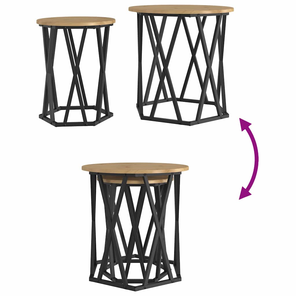 vidaXL Τραπεζάκι σαλονιού 2 pcs artisan δρυς 50 x 50 x 50 cm