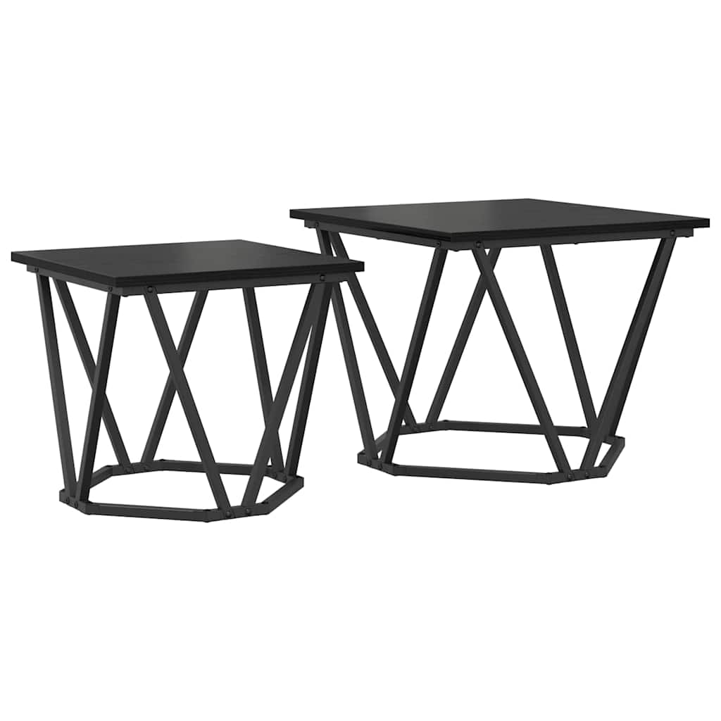 vidaXL Σετ βοηθητικά τραπεζάκια 2 pcs Μαύρη δρυς 50 x 50 x 40 cm