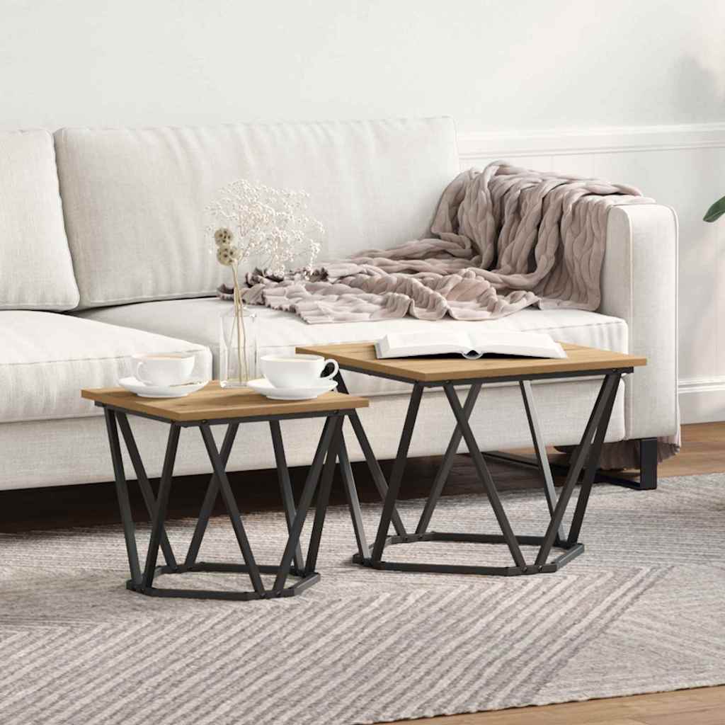 vidaXL Σετ βοηθητικά τραπεζάκια 2 pcs artisan δρυς 50 x 50 x 40 cm