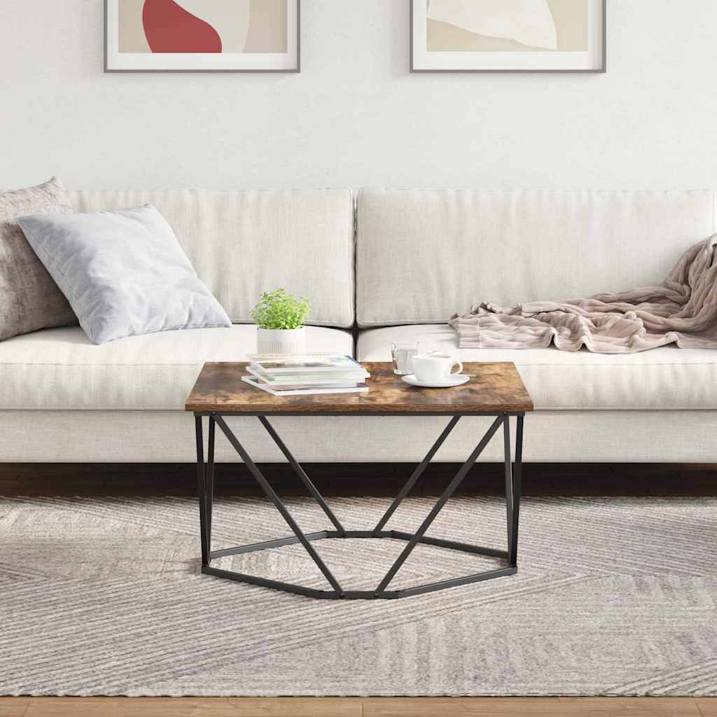 vidaXL Τραπεζάκι σαλονιού Καπνιστή δρυς 80 x 80 x 45 cm