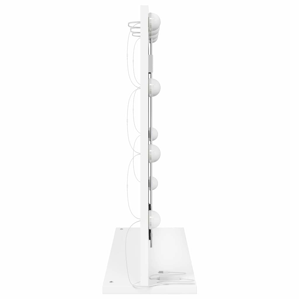 vidaXL Καθρέφτης τουαλέτας με φώτα λωρίδας LED Λευκό 60 x 55 x 18 εκ.