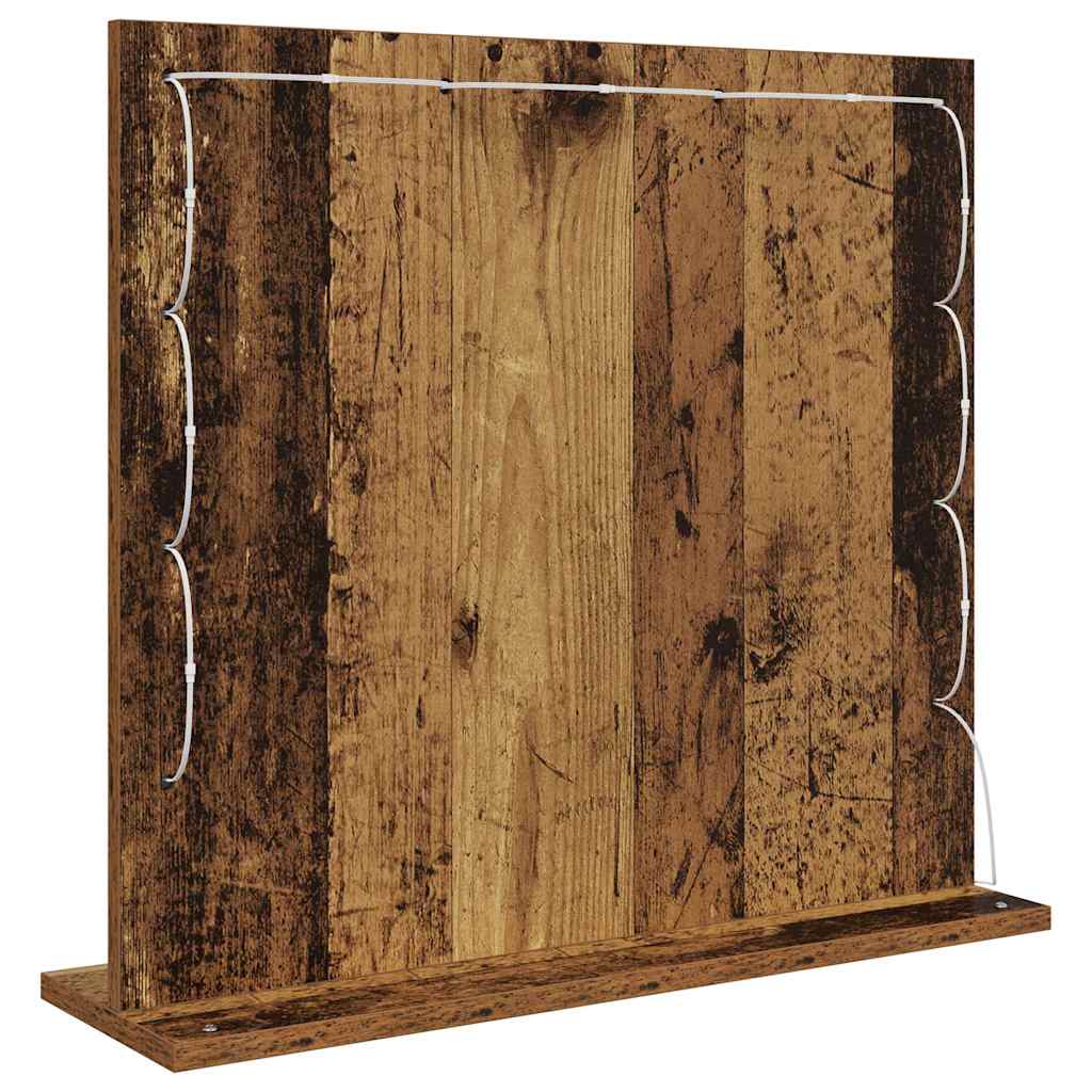 vidaXL Καθρέφτης τουαλέτας με καθρέφτη Παλιό Ξύλο 60 x 55 x 18 εκ.