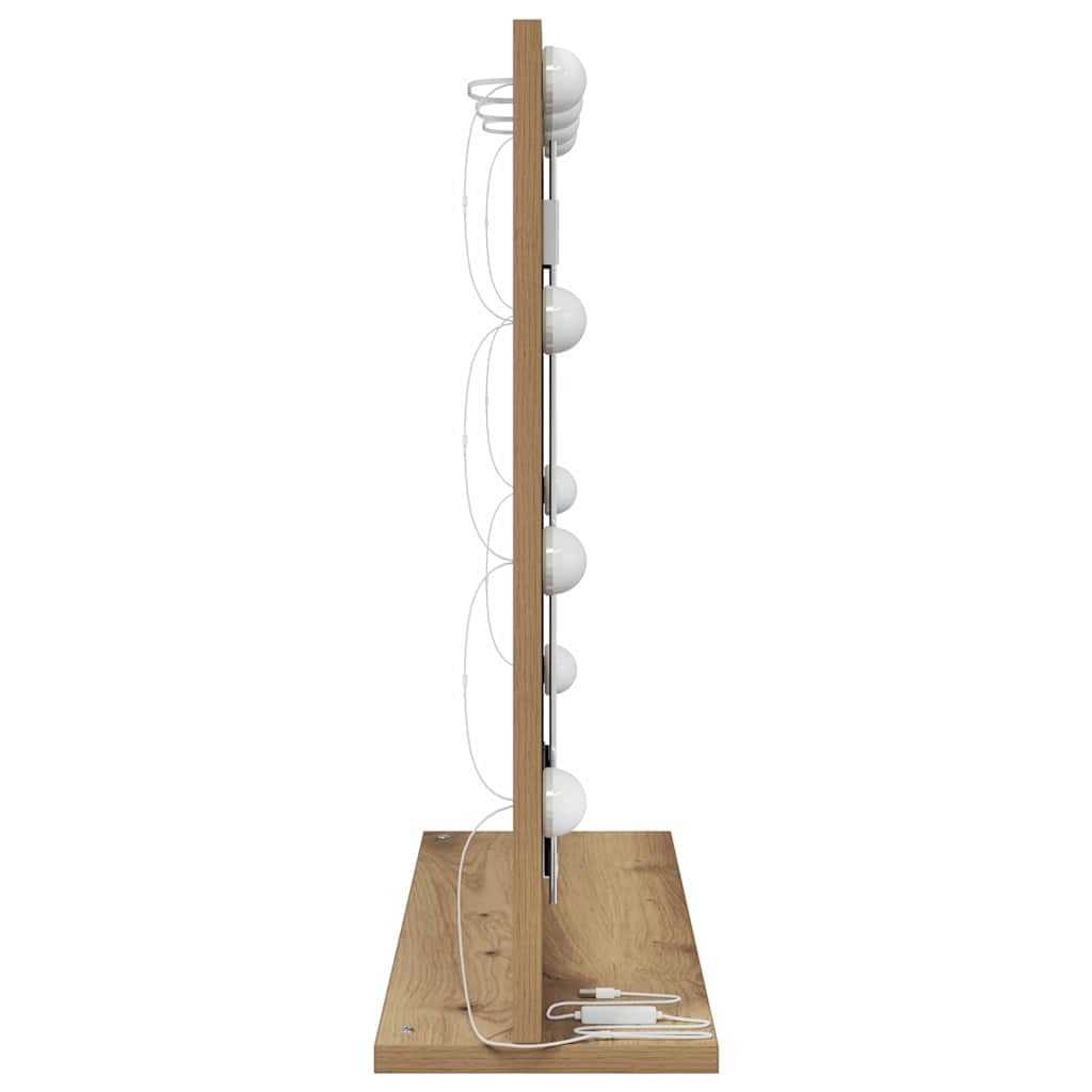 vidaXL Καθρέφτης τουαλέτας με καθρέφτη Artisan Oak 60 x 55 x 18 εκ.