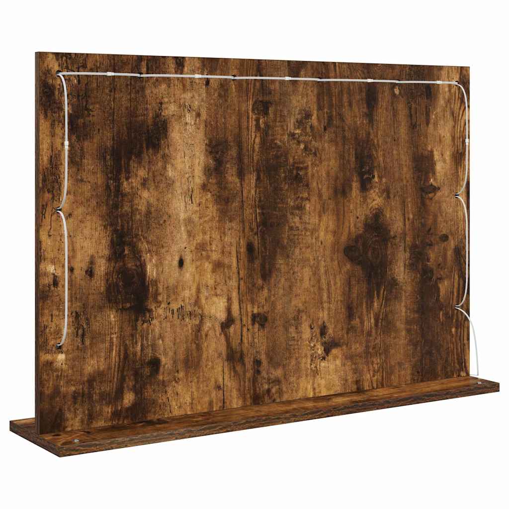 vidaXL Καθρέφτης τουαλέτας με καθρέφτη Καπνιστό Δρύς 80 x 55 x 18 εκ.