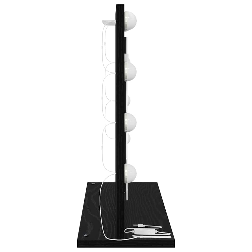 vidaXL Καθρέφτης τουαλέτας με καθρέφτη Μαύρη Οξυά 60 x 45 x 18 εκ.