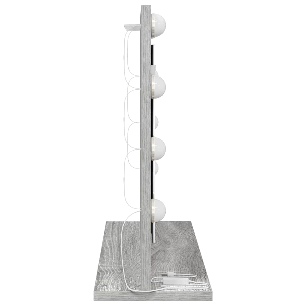 vidaXL Καθρέφτης τουαλέτας με καθρέφτη Γκρίζο Σονομα 60 x 45 x 18 εκ.