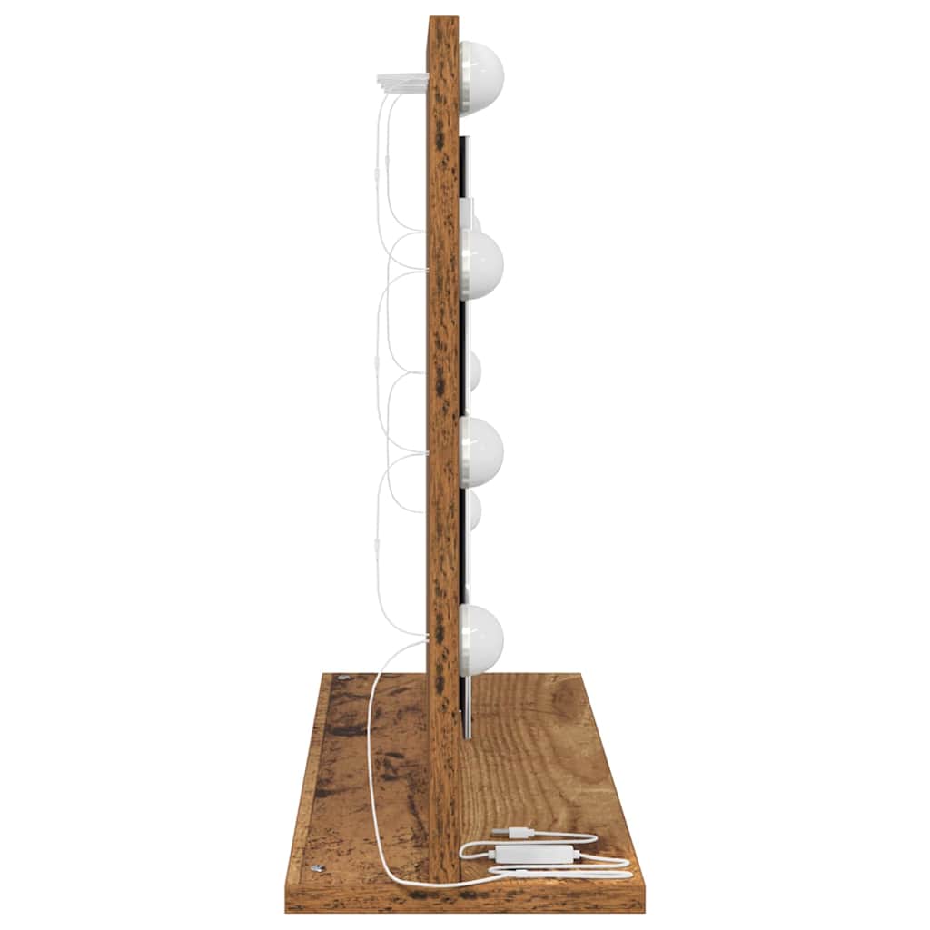 vidaXL Καθρέφτης τουαλέτας με καθρέφτη Παλιό Ξύλο 60 x 45 x 18 εκ.