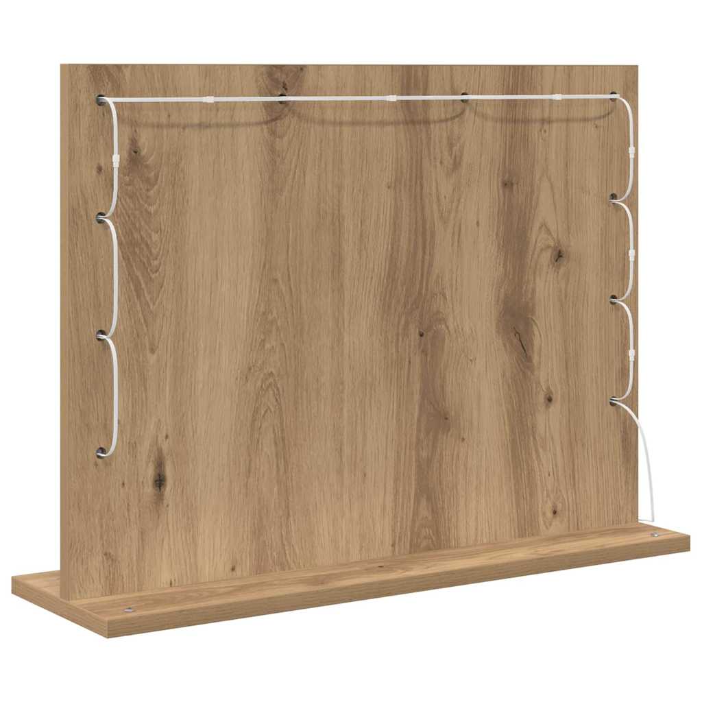 vidaXL Καθρέφτης τουαλέτας με καθρέφτη Artisan Oak 60 x 45 x 18 εκ.