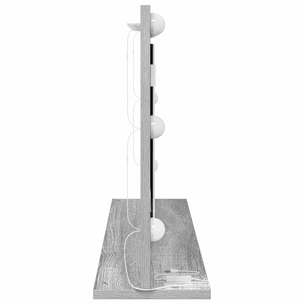 vidaXL Καθρέφτης τουαλέτας με καθρέφτη Γκρίζο Σονομα 80 x 45 x 18 εκ.