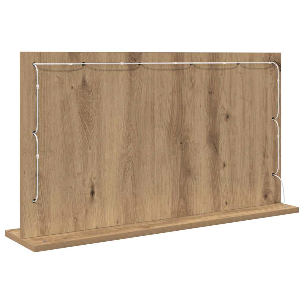 vidaXL Καθρέφτης τουαλέτας με καθρέφτη Artisan Oak 80 x 45 x 18 εκ.