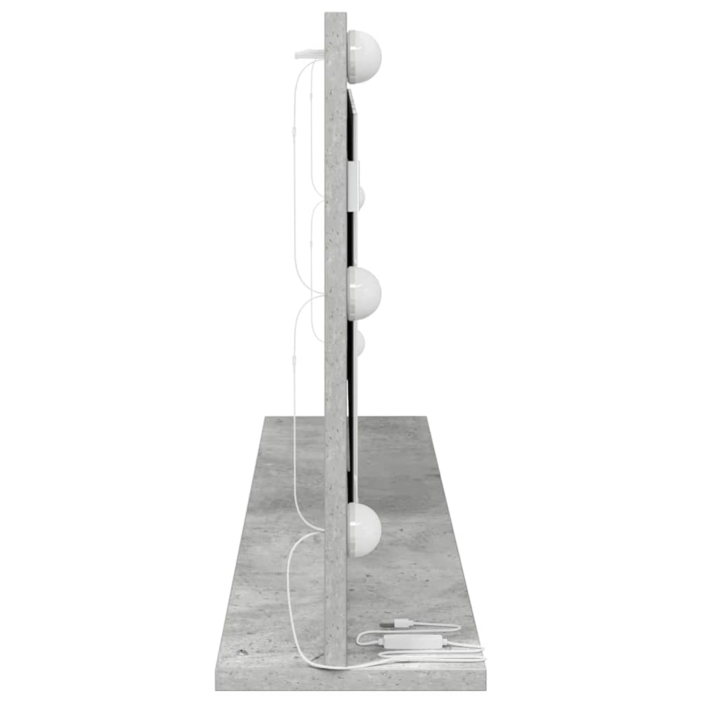 vidaXL Καθρέφτης τουαλέτας Σκυρόδεμα Γκρι 100 x 45 x 18 εκ.