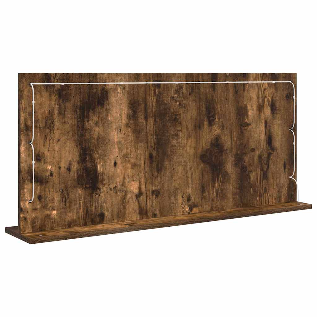 vidaXL Καθρέφτης τουαλέτας με καθρέφτη Καπνιστό Δρύς 100 x 45 x 18 εκ.