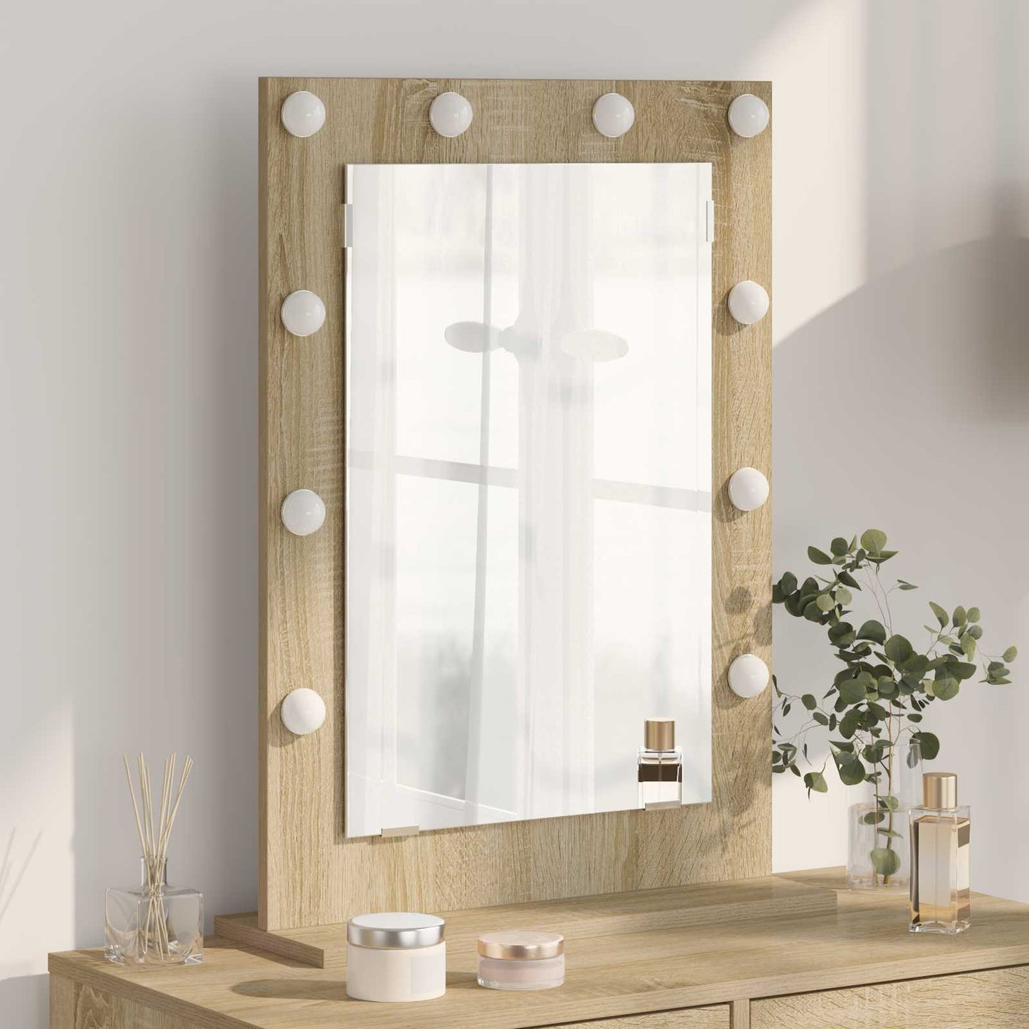 vidaXL Καθρέφτης τουαλέτας με καθρέφτη Δρύς Sonoma 70 x 50 x 18 εκ.