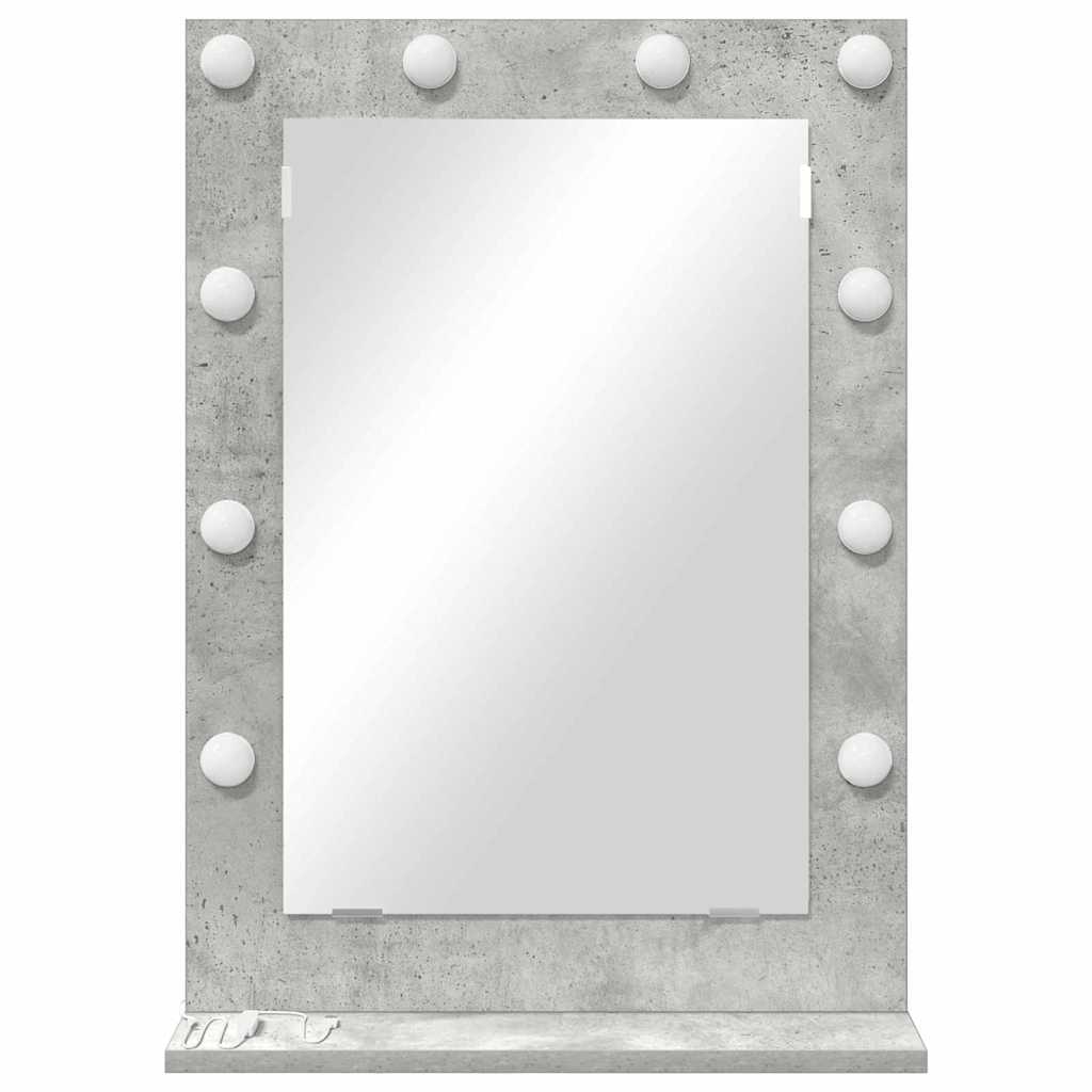 vidaXL Καθρέφτης τουαλέτας με καθρέφτη Σκυρόδεμα Γκρι 70 x 50 x 18 εκ.